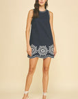 Ellie Embroidered Mini Dress