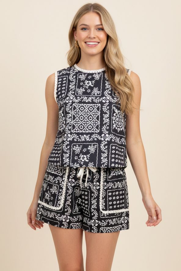 Bobbi Bandana Patchwork Top