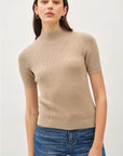 Isla Mock Neck Short Sleeve Knit Sweater