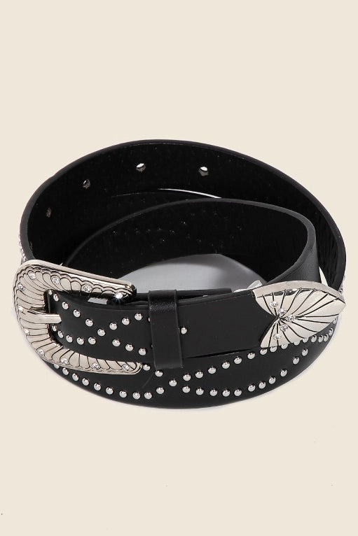 Studedd Intricate Western Buckle Belt