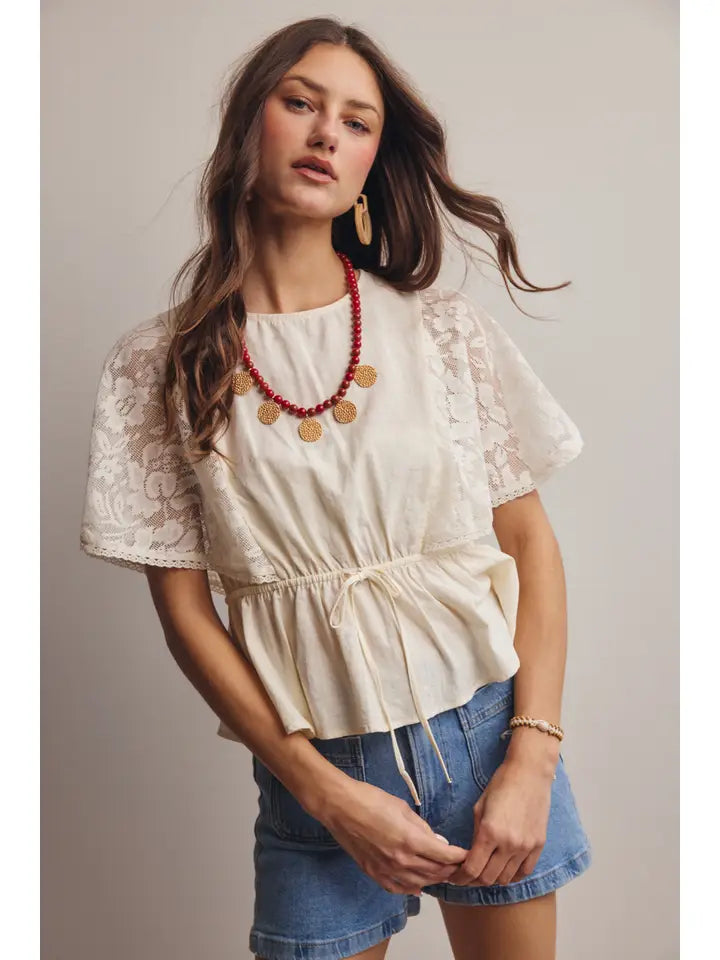 Lauren Lace Peplum Top