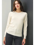 Viscose Crew Neck Soft Knit Sweater