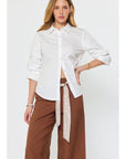 Traci 3/4 Sleeve Button-Down Blouse