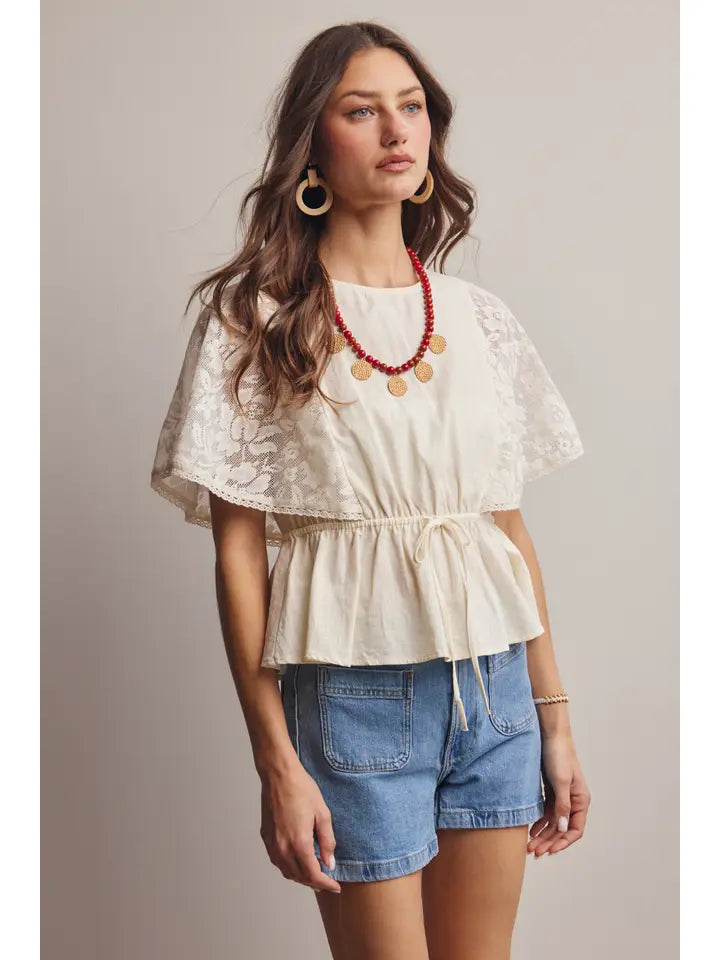 Lauren Lace Peplum Top