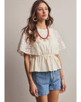 Lauren Lace Peplum Top