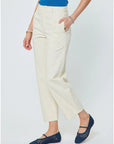 Nora Embroidered Cotton Barrel Pants