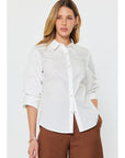 Traci 3/4 Sleeve Button-Down Blouse