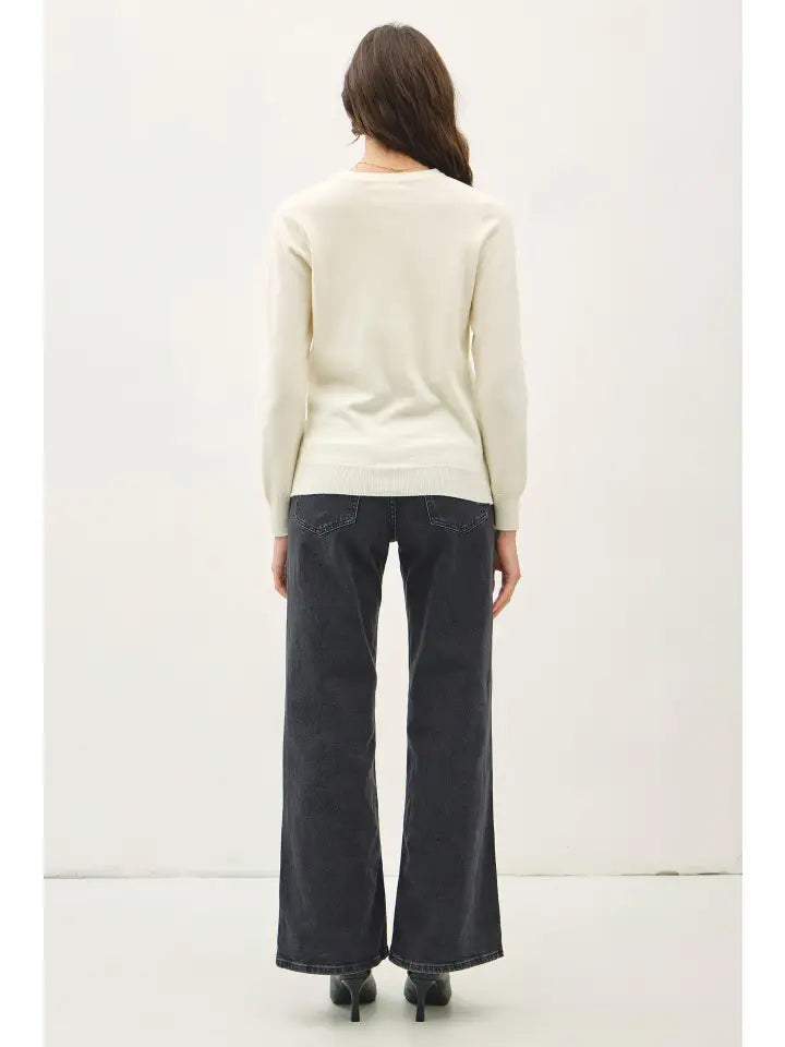 Viscose Crew Neck Soft Knit Sweater