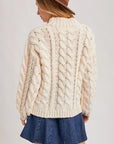 Mock Neck Cable Knit Sweater