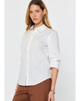 Traci 3/4 Sleeve Button-Down Blouse