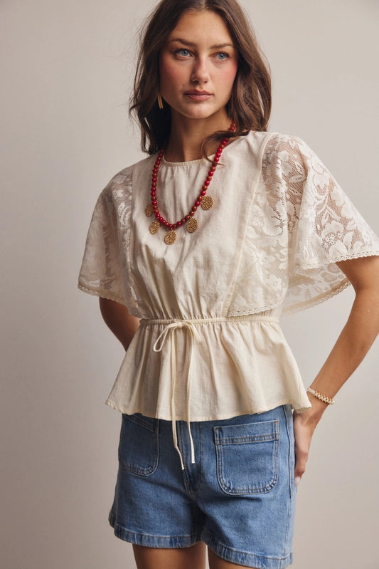 Lauren Lace Peplum Top