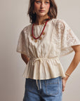 Lauren Lace Peplum Top