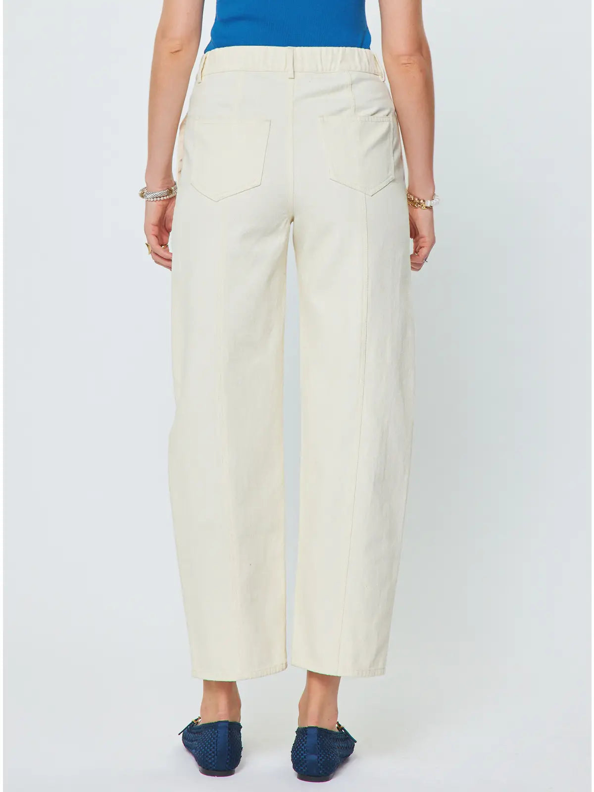 Nora Embroidered Cotton Barrel Pants
