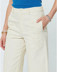 Nora Embroidered Cotton Barrel Pants