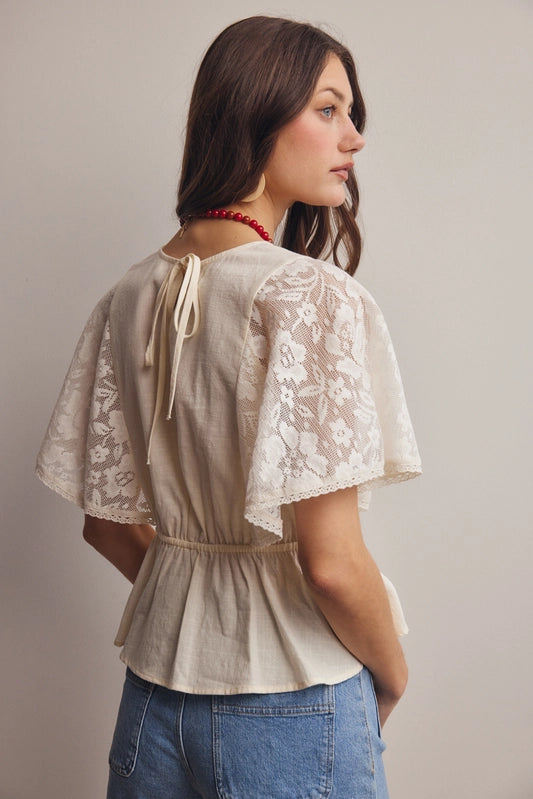Lauren Lace Peplum Top