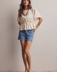 Lauren Lace Peplum Top