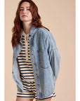 Winnie Washed Snap Button Denim Shacket