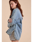 Winnie Washed Snap Button Denim Shacket