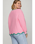 Jessie Scallop Hem Sweater - Plus Size