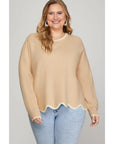 Jessie Scallop Hem Sweater - Plus Size