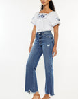 Dark Wash High Rise Wide Leg Denim