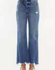 Dark Wash High Rise Wide Leg Denim