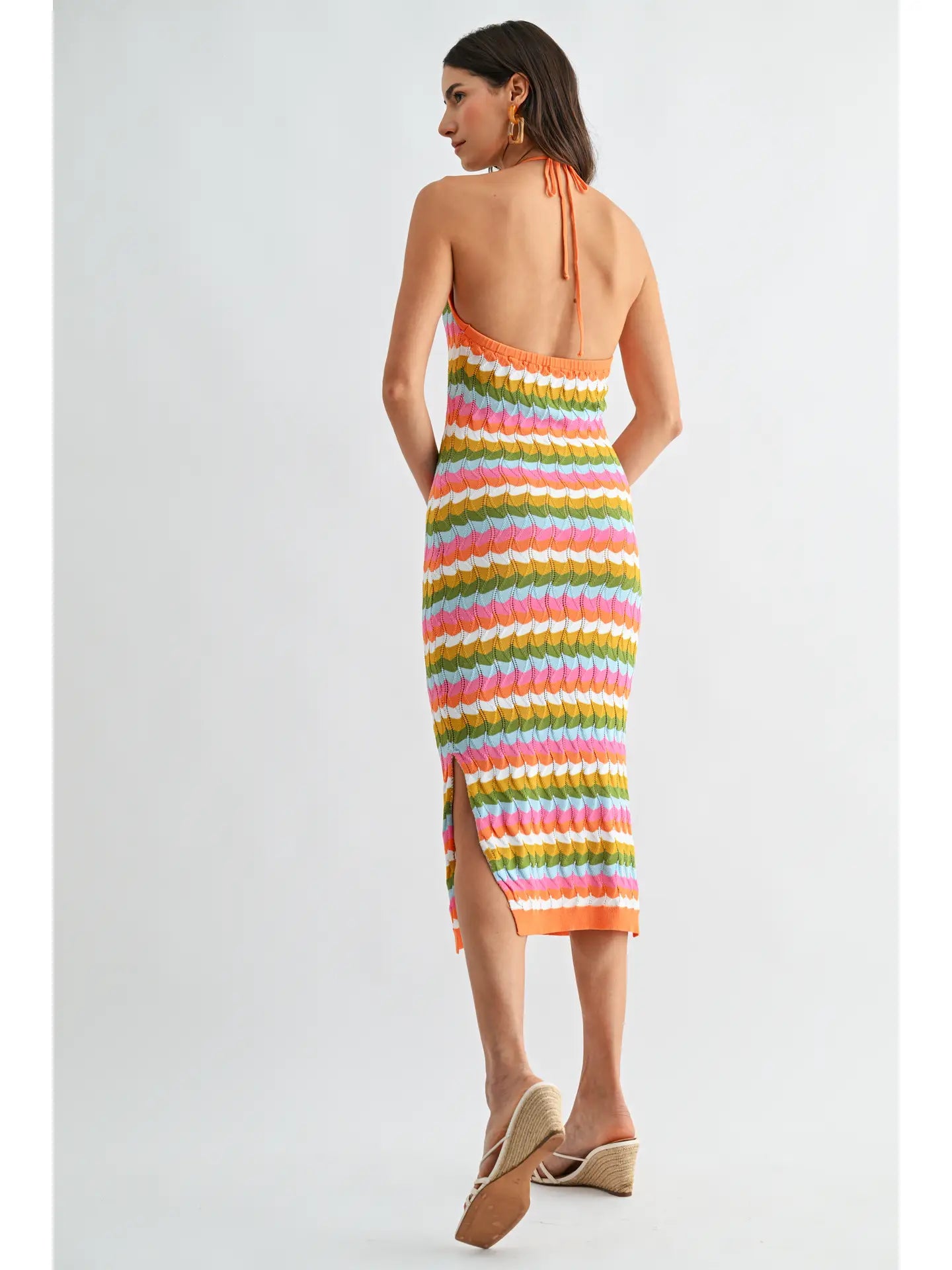 Kylie Knitted Halter Midi Dress