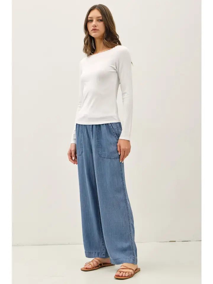 Lucy Lace Trim Ribbed Top