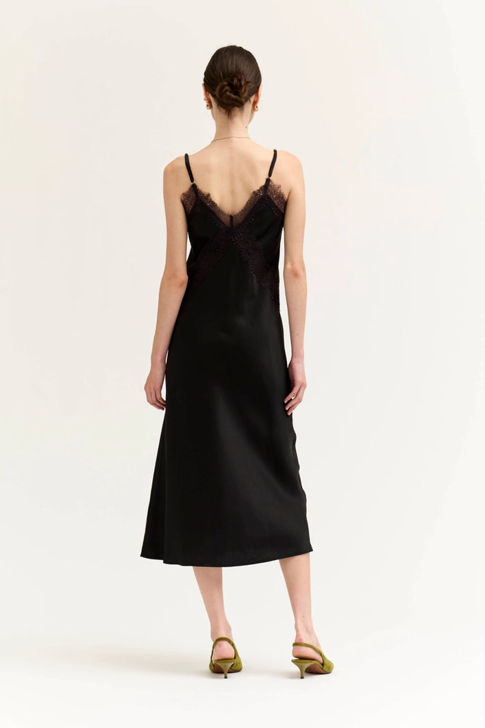 Lotti Lace Satin Midi Dress