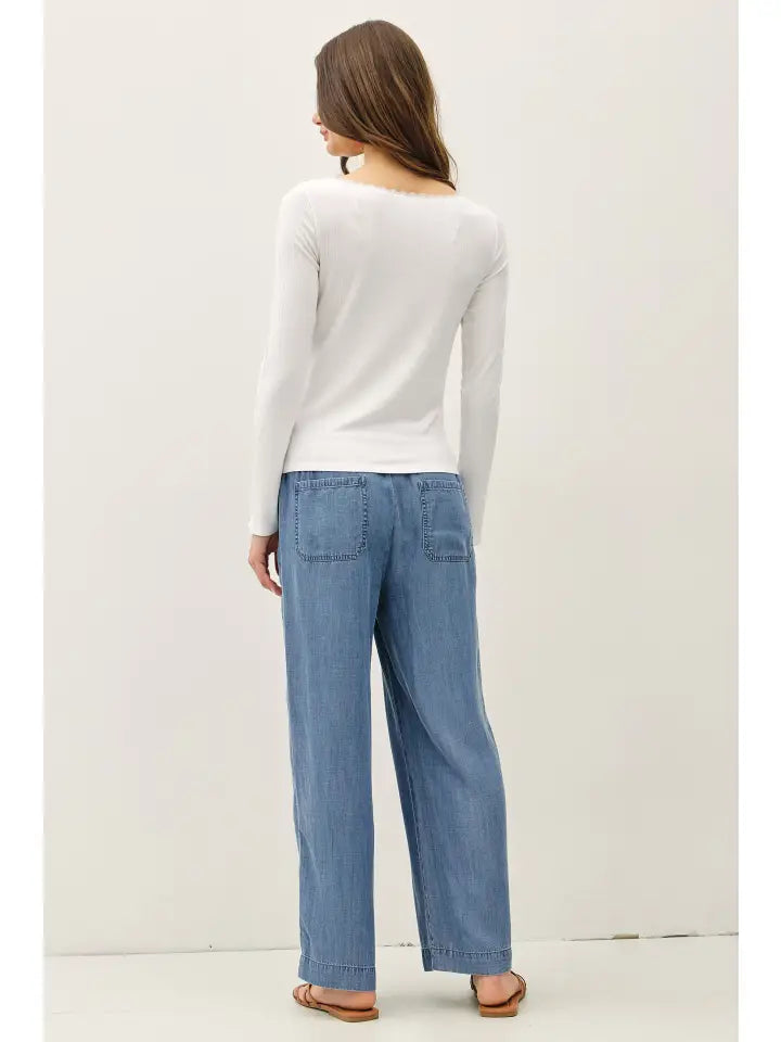 Lucy Lace Trim Ribbed Top