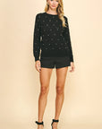 Lauren Rhinestone Crewneck Sweater