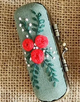 Floral Hand-Embroidered Lipstick Case