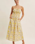 Leota Lemon Blossom Midi Dress