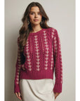 Ella Embroidered Cable Knit Sweater
