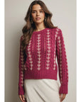 Ella Embroidered Cable Knit Sweater