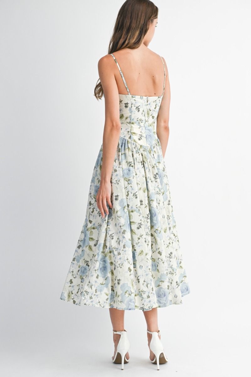 Sylvia Floral Bodice Midi Dress