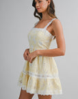Betsy Babydoll Embroidered Mini Dress