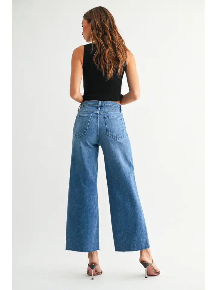 Scissor Cut Wide Leg Denim