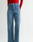 Patch Pocket Wide Leg Denim