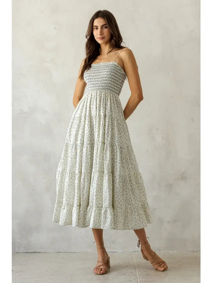 Sienna Smocked Tiered Midi Dress