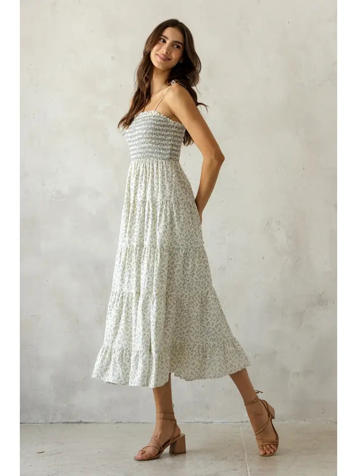 Sienna Smocked Tiered Midi Dress