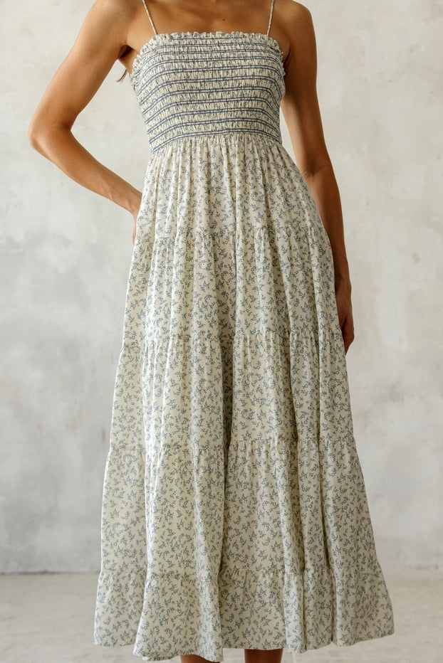 Sienna Smocked Tiered Midi Dress
