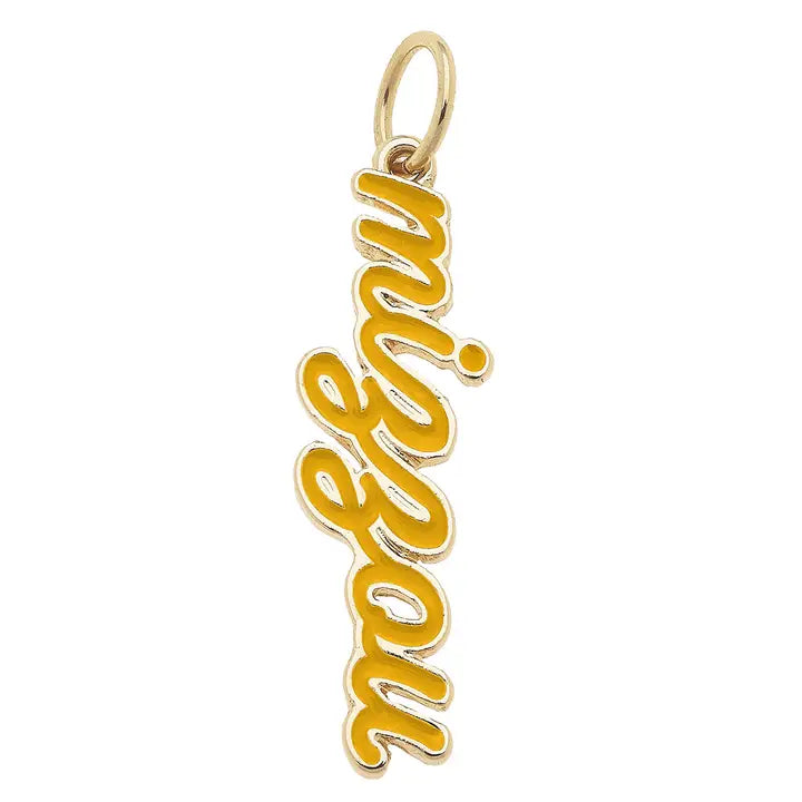 Mizzou Enamel Script Charm