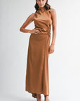 Lacie Draw String Shirring Maxi Dress