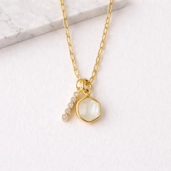 Catalina Oasis Stone Duo Drop Necklace