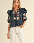 Vera Floral Embroidered Blouse