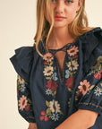 Vera Floral Embroidered Blouse