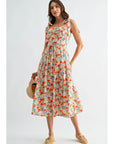 Bailey Botanical Tie-Shoulder Midi Dress