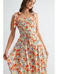 Bailey Botanical Tie-Shoulder Midi Dress