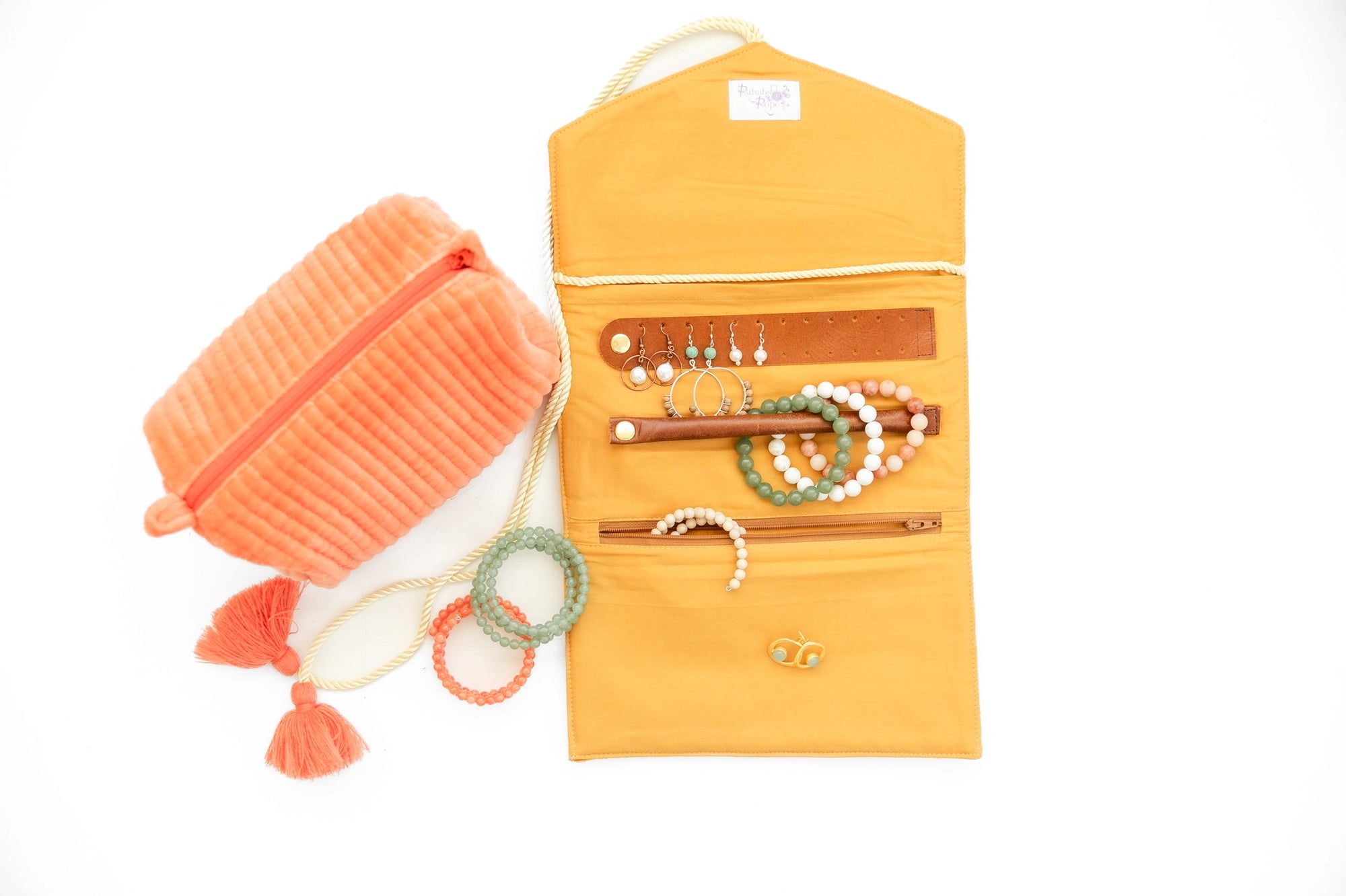 Velvet Jewelry Organizer-Mustard